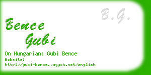 bence gubi business card